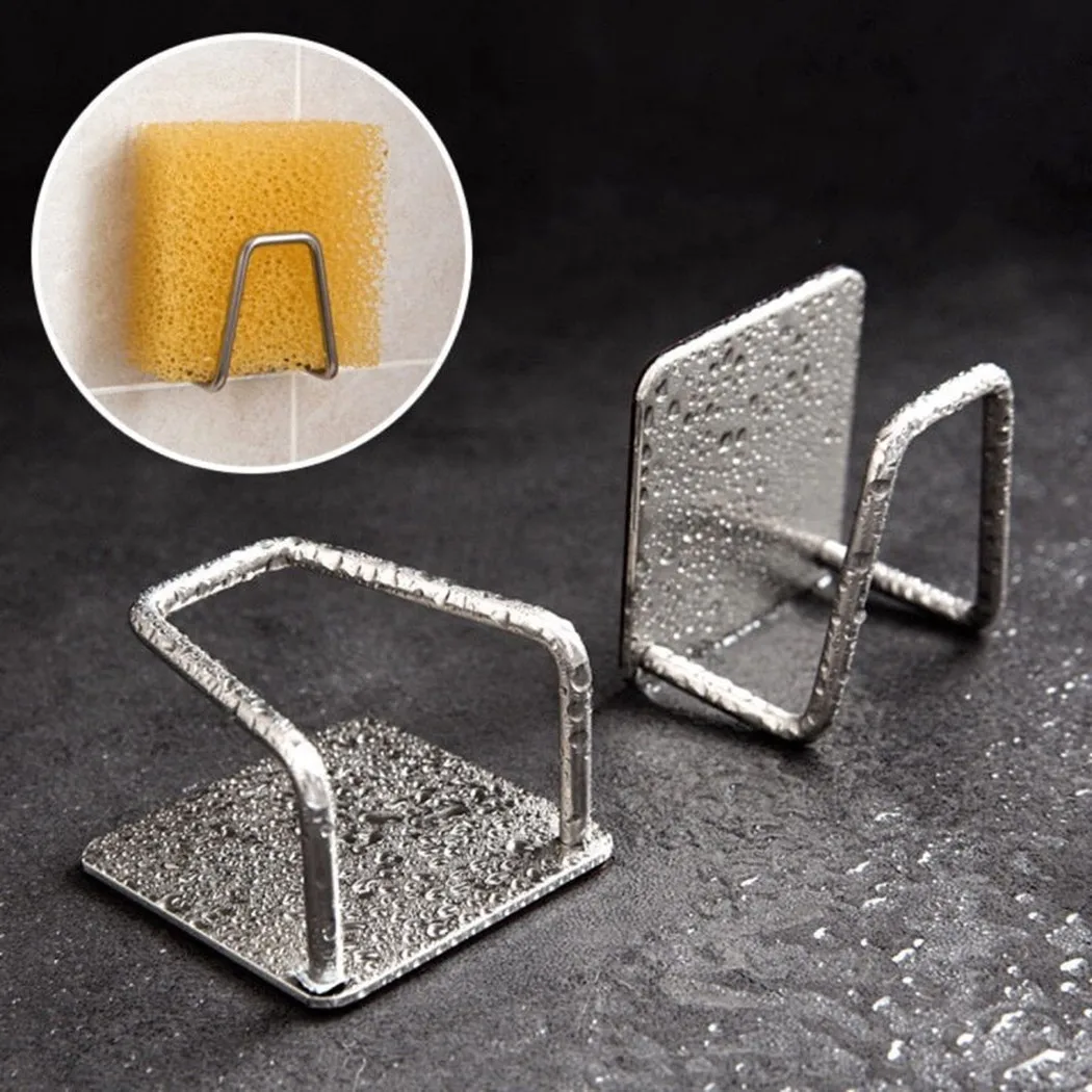 

Stainless Steel Suction Cup Sink Drain Rack Sponge Storage Holder Kitchen Sink Soap Rack Drainer Rack Bathroom Organizer