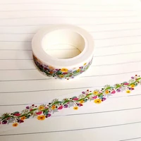 1x diy japanese paper natural flower washi tape paper masking tapes adhesive tapes stickers decorative stationery tape 1 5cm10m
