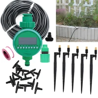 101525m 47mm microtube with misting sprinkler on 20cm stake garden watering kits with water timer watering controller