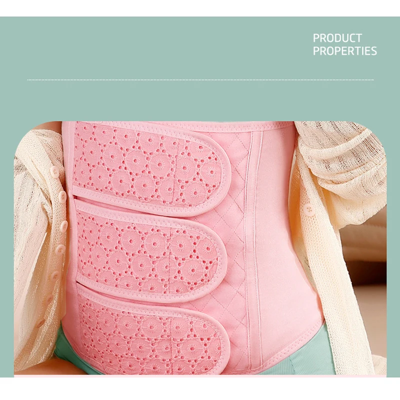 

2021 New Embroidery Breathable Postpartum Belly Belt Gauze Cotton Corset Special Abdominal Band For Cesarean Parturient Women