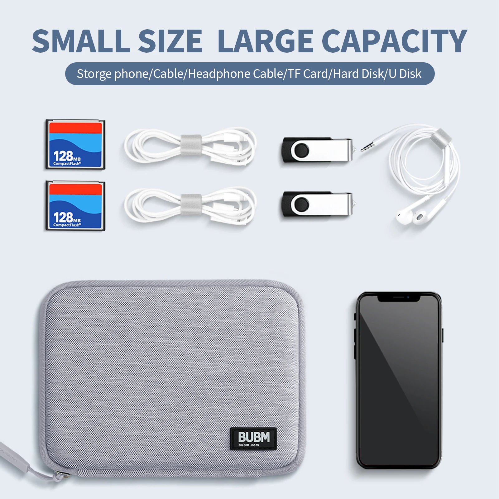 Mini Portable Storage Bag BUBM Cable Travel Electronics Accessories for Phone/U Disk/Memory Card/USB | Компьютеры и офис