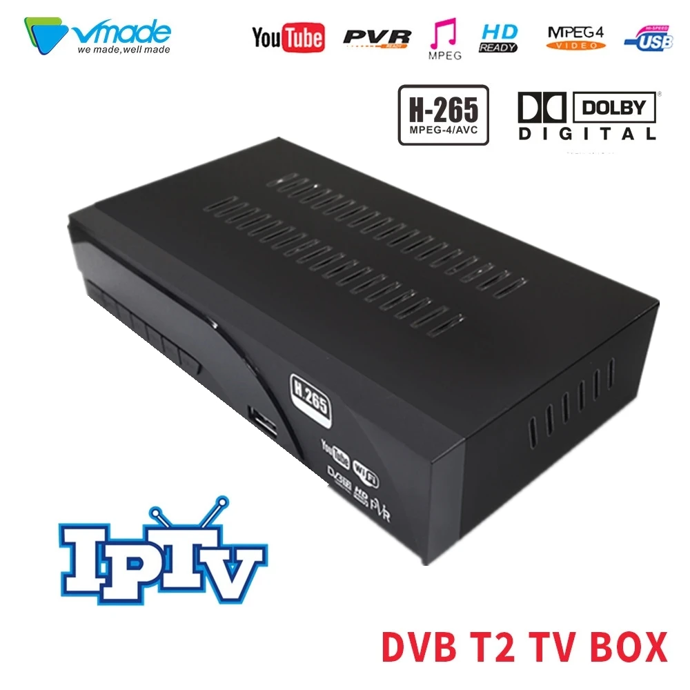 Vmade DVB-T2 в эфирном приемнике ТВ-приставка с ТВ SCART H.265 Full HD 1080P поддержка AC3 Dolby wifi youtube TP ТВ-приставка