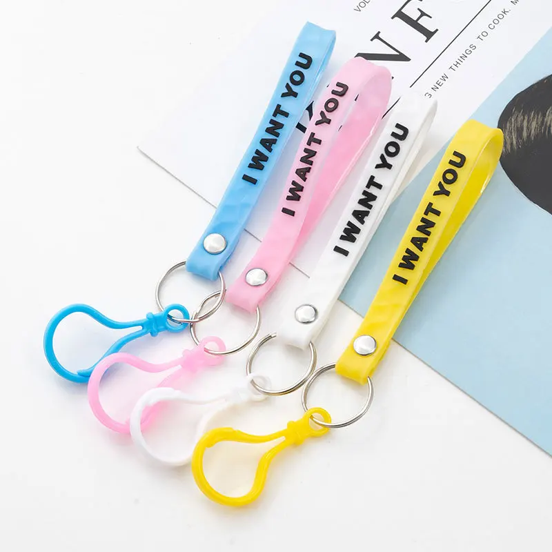 

Creative fashion color PVC soft rubber wristband bag pendant mobile phone lanyard accessories key chain gift