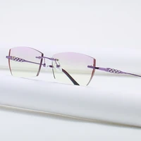 zirosat 58133 rimless gold glasses frame women light weight optical rim eyeglasses frames prescription myopia spectacles