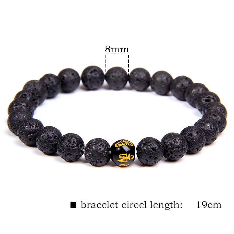 Мужской браслет из натурального камня тигровый глаз 8 мм круглый черный оникс