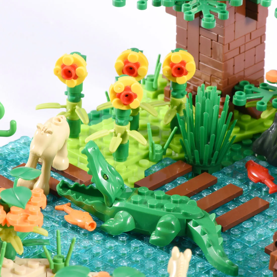 

765Pcs Desert Oasis Shoal Scene Small Particle Building Blocks Kit Stem Toy Block Educational Toy Kids Gifts (Limited Edition)