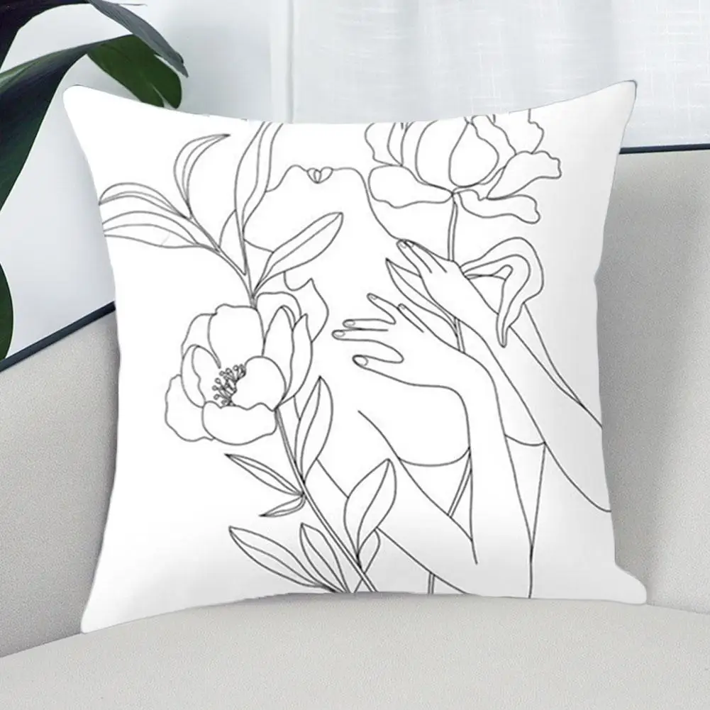 

Квадратные искусственные наволочки, черно-белые домашние наволочки с принтом, розовые потовые наволочки для диванных подушек