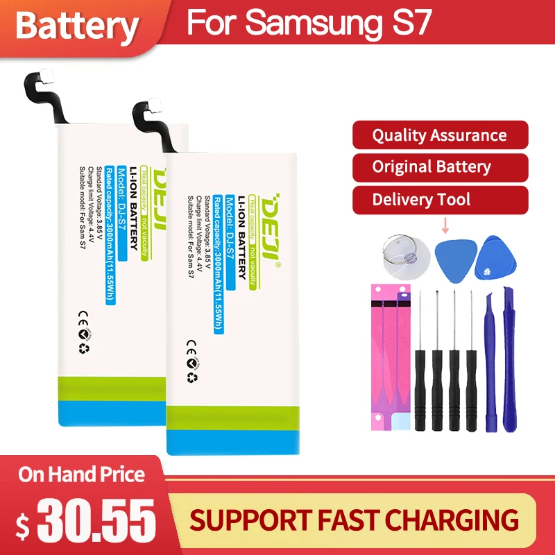 DEJI For SAMSUNG S7 Battery Real Capacity 3000mAh Internal Bateria Replacement for S7/G9300/G9308/G930P enlarge
