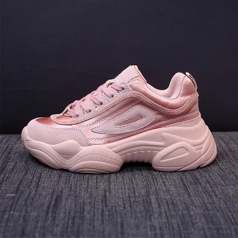 Pink-2 Новинка; женские кроссовки на платформе; сезон весна; женская повседневная обувь; женские розовые кроссовки; обувь для папы; кроссовки; Basket Femme - Цвет: Pink-2