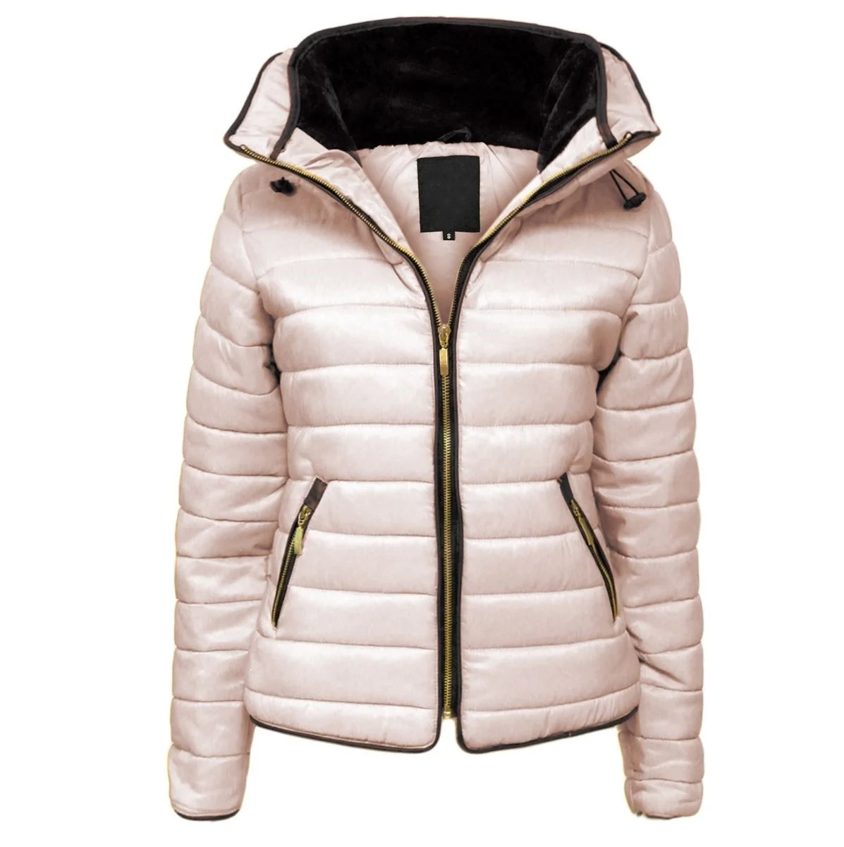 ZOGAA Jackets Women Winter Warm Puffer Jacket Women Hooded Slim Fit Solid Short Parka Coat manteau femme hiver Women Parka Mujer - Цвет: Розовый