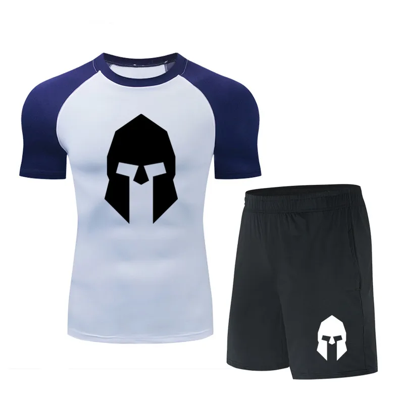 

Men 2/Piece Sets Top T-Shirt+Shorts Sweatsuit Men's Tracksuit Training Sportwear Man Tee Shirt Summer Quick Drying Suit Clothing