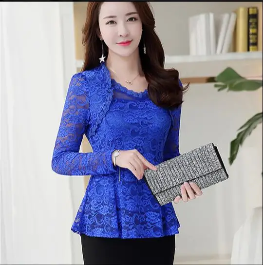 Большие размеры 4XL шифоновая блузка женские Кружевные блузы с оборками рубашки