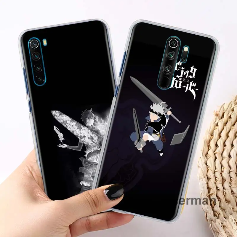 Жесткий чехол-накладка для Xiaomi Redmi Note 9S 9 Pro 6 7 8 8T 6A 7A 8A 9A 9C K20 K30 5G с рисунком черного