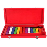 dropship aluminum sheet 15 note xylophone in wooden case easy play songs included the best gift for children