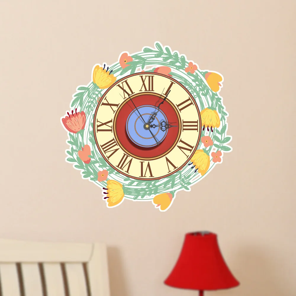 Creative 3d clock wall sticker living room bedroom student dormitory decoration digital | Дом и сад