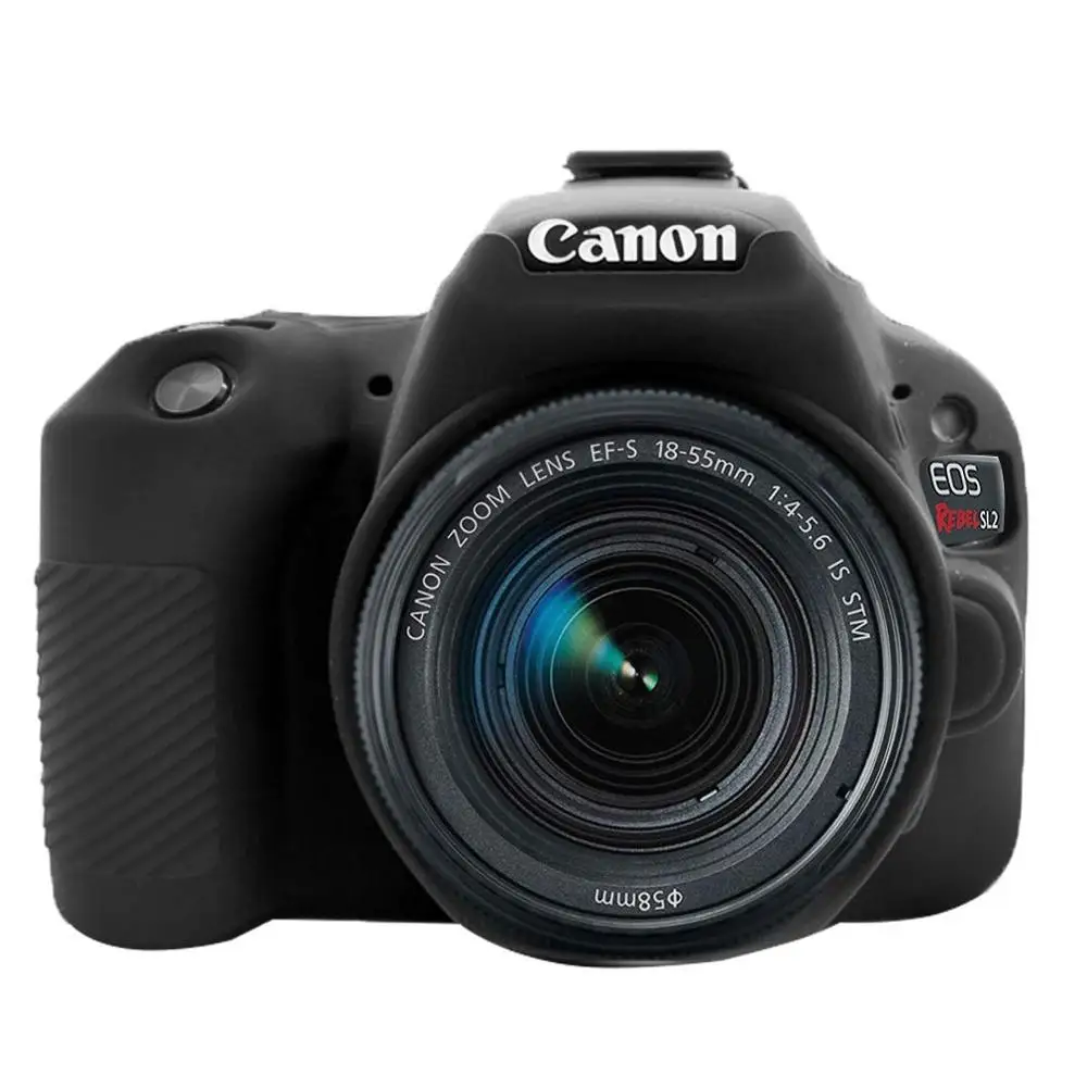 Силиконовый кожаный брони чехол защитный для камеры Canon EOS 200D Mark II 250D Rebel SL2 SL3