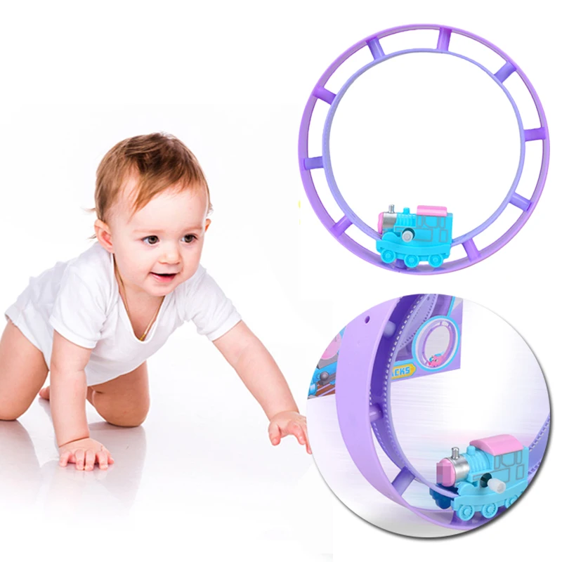 Track Rolling Circle Cartoon Train Toy On the Chain Clockwork Gift Small Children Tumbling Car Fun | Игрушки и хобби