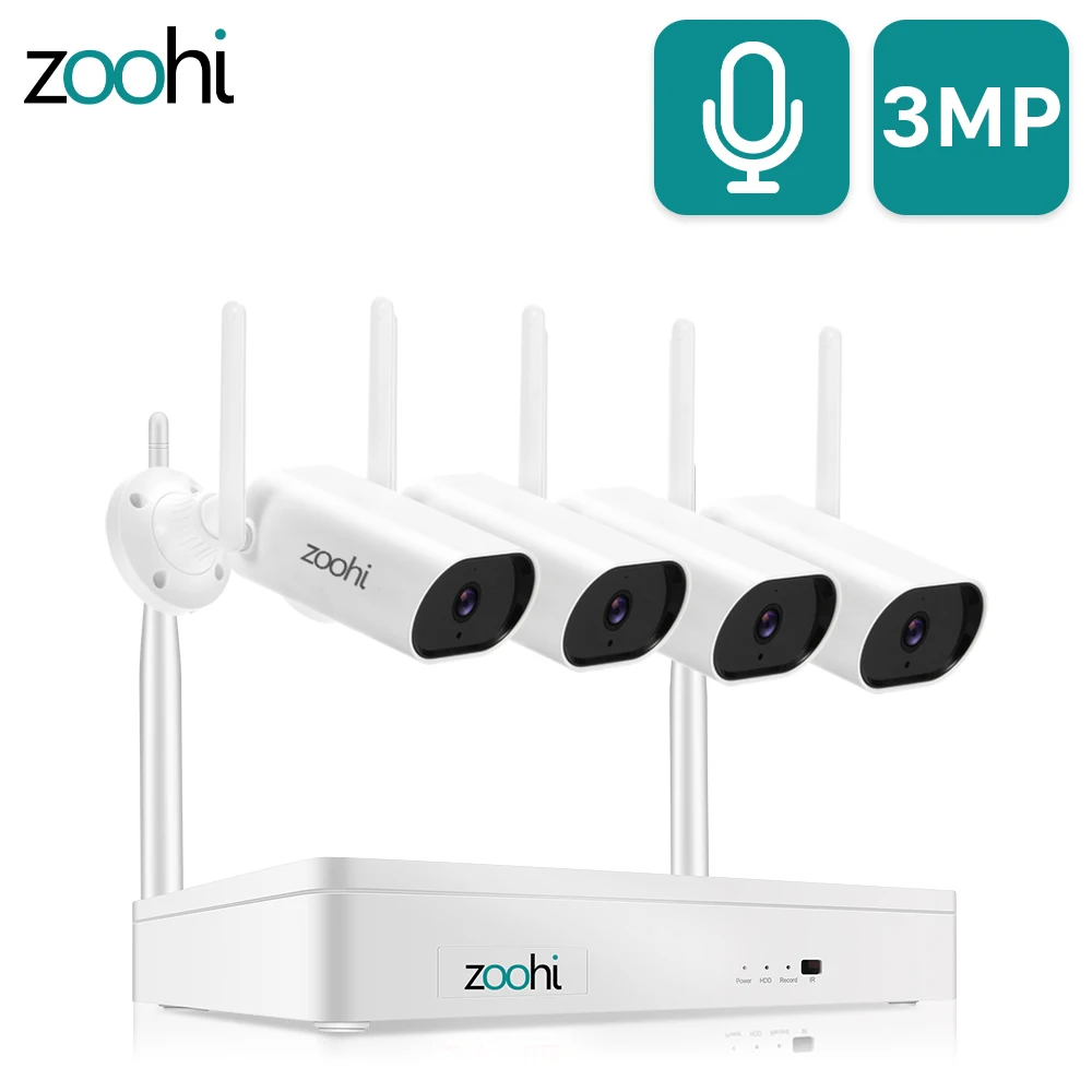 Система видеонаблюдения Zoohi 3MP HD Wifi камера звукозапись домашняя система ночного