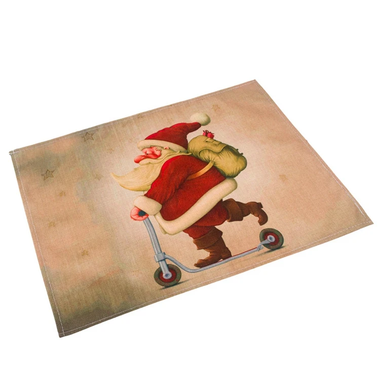 42cmx32 Placemat 2 Navidad рождественские украшения для домашнего стола, Рождественская скатерть, прямоугольный Рождественский Декор, новогодняя - Цвет: 42cmx32 Placemat 2