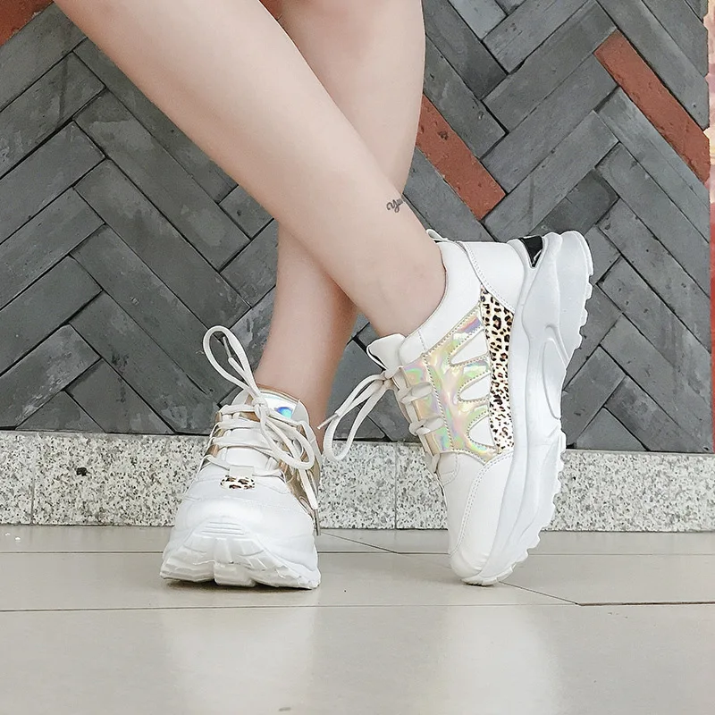 fujin women sneakers platform 2020 spring autumn vulcanized shoes breathable leather comfortable walking | Обувь