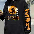 Толстовка Haikyuu для мужчин и женщин, японское аниме худи, Свитшот в стиле Харадзюку для косплея, пуловер унисекс с капюшоном для старшей школы карасуно