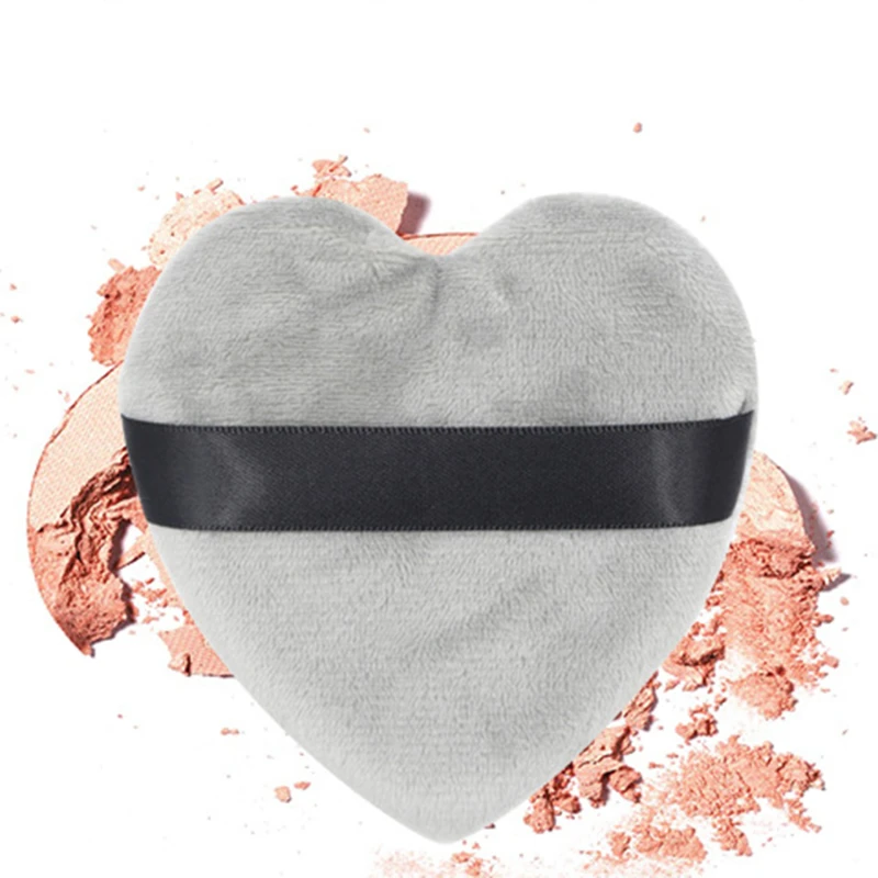 

Practical Makeup Tool Sponges Soft Multifunctional Face Large Powder Puffs Cotton Velour Love Shape With Strap Makeup Puff