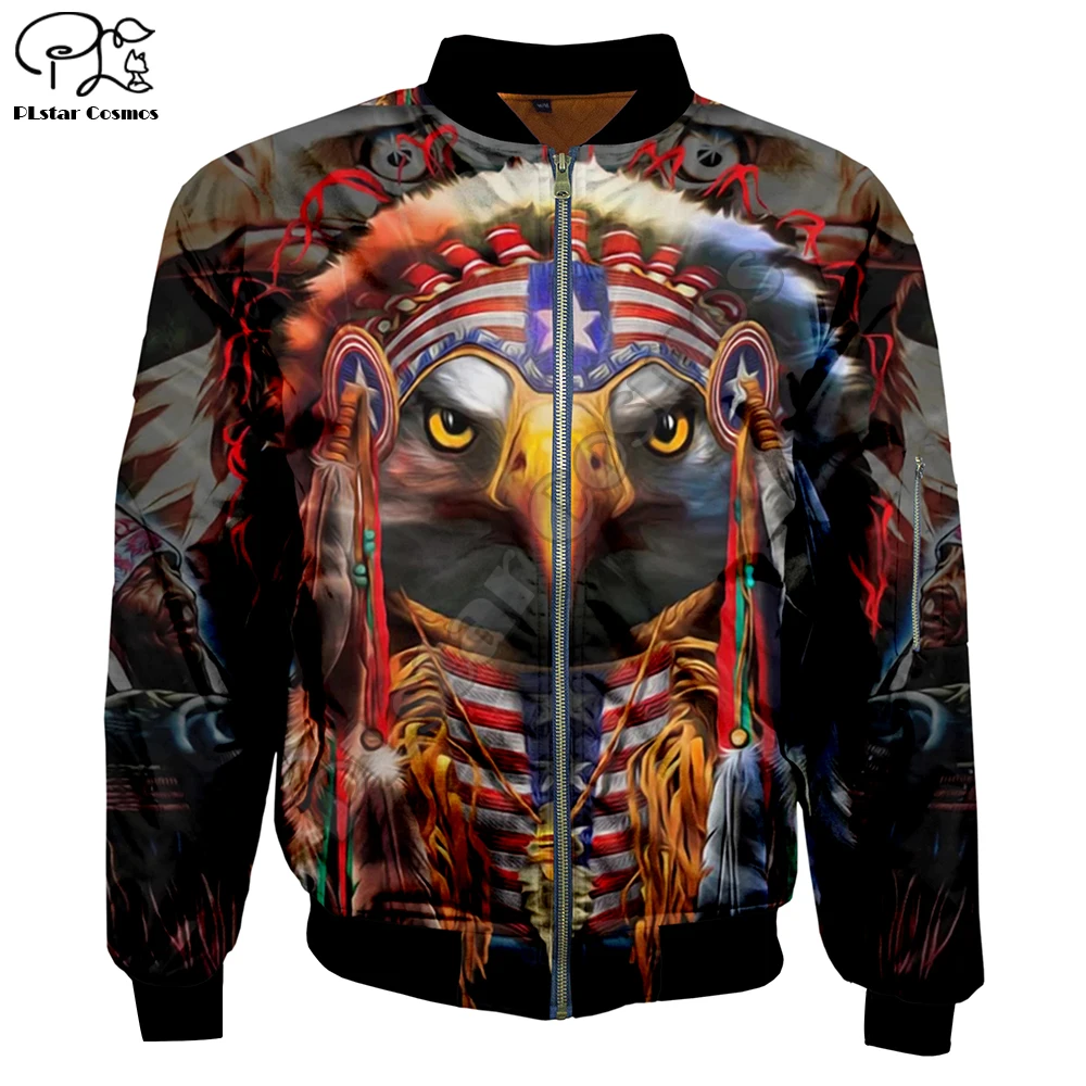 Новинка для мужчин бомберы индейцев орлы 3D с полной запечаткой длинным рукавом
