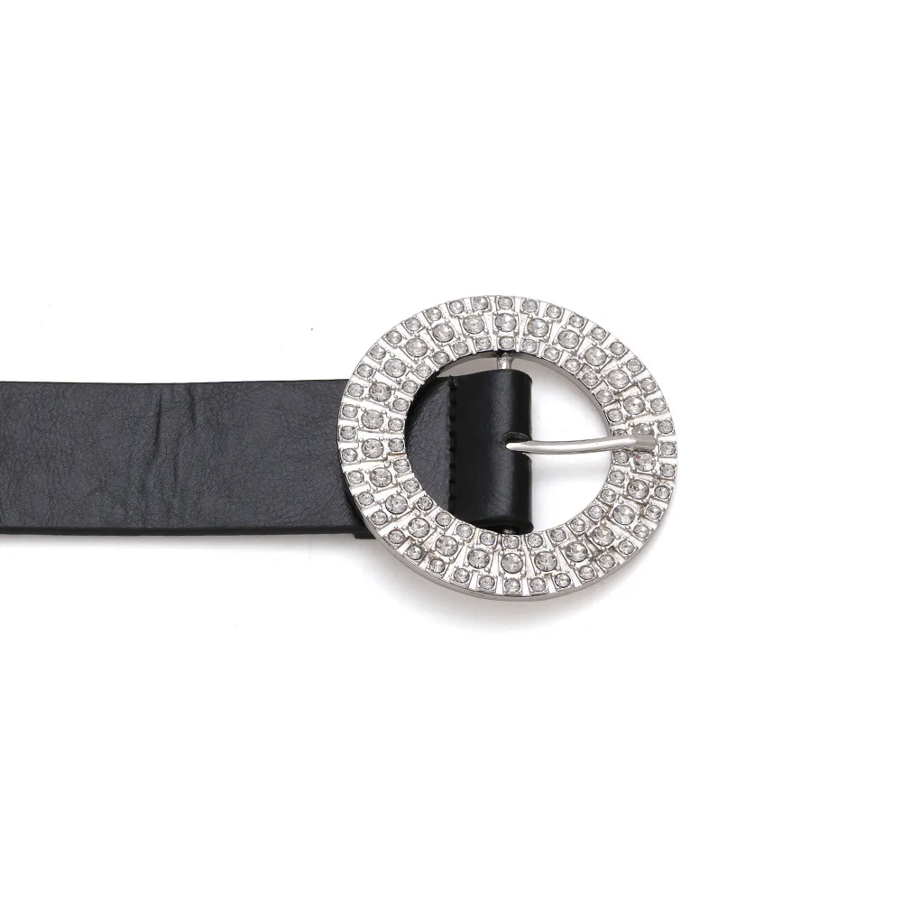

Women Vintage Belt New Ring Diamond Shiny Belts for Women Pu Pin Buckle Waistband Female Dress Jeans Fashion Lady