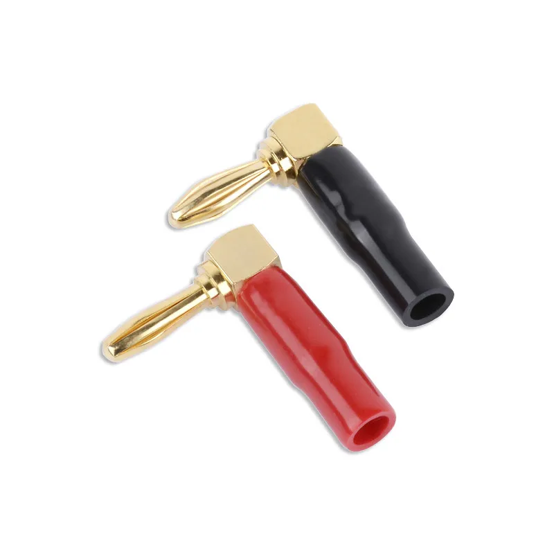 Разъем типа банан для динамиков Позолоченный разъем L 4 мм адаптер аксессуары 2 шт.