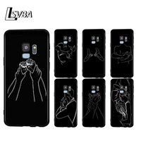 silicone cover black line couple for samsung galaxy a9 a8 a7 a6 a6s a8s plus a5 a3 star 2018 2017 2016 phone case