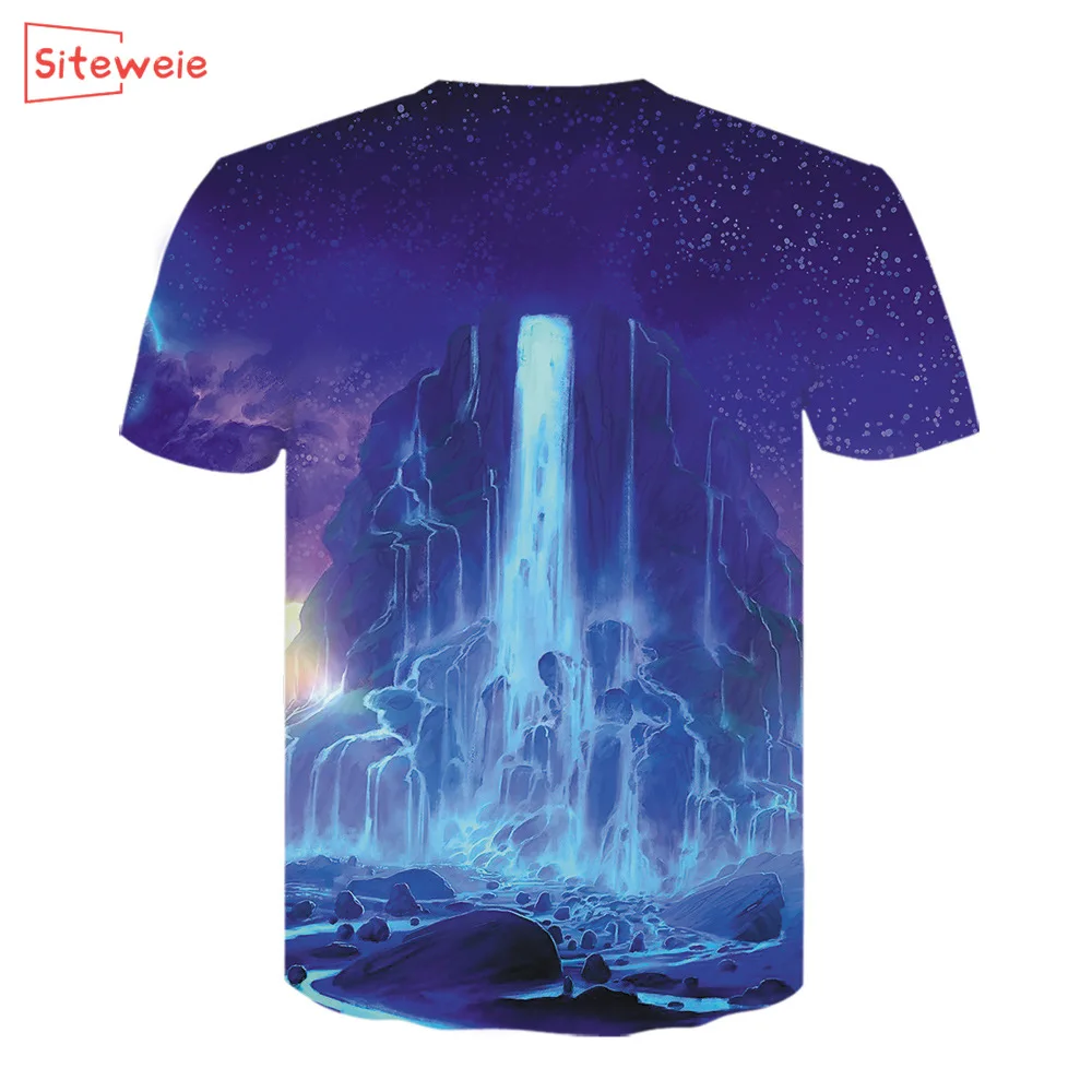 Футболка SITEWEIE с 3D рисунком пейзажа Летняя распродажа повседневная мужская