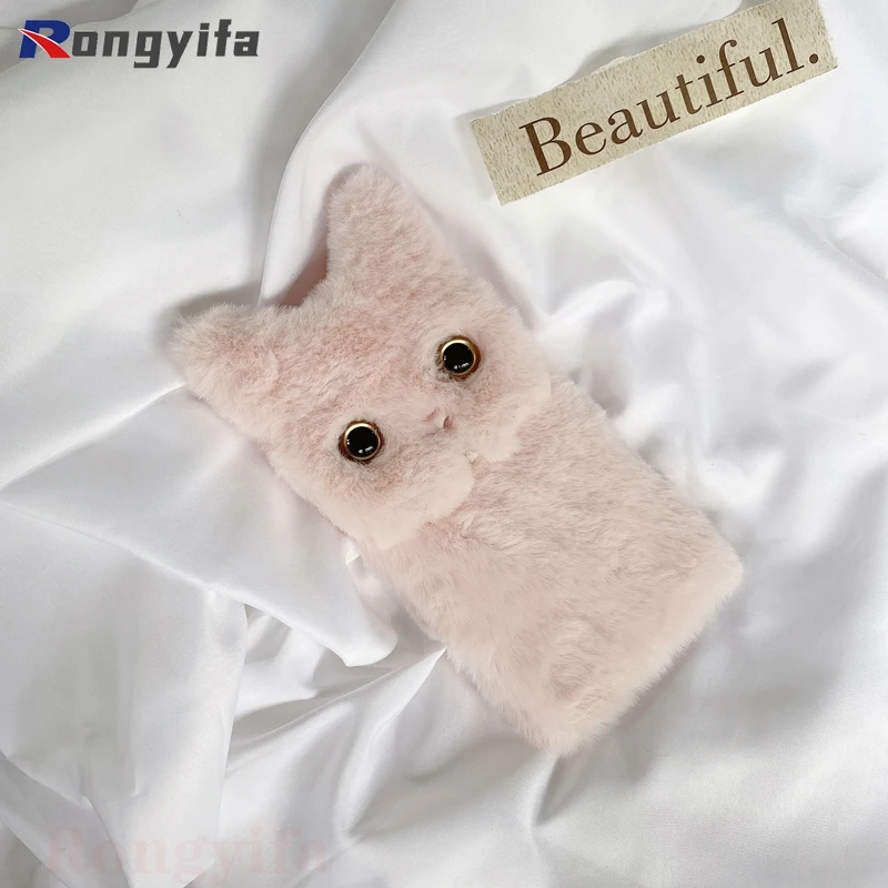 for xiaomi mi 11 10 ultra 10t 9 pro 10s cc9 note 10 a3 a2 lite poco x3 pro nfc cute cat ears phone case plush back cover free global shipping
