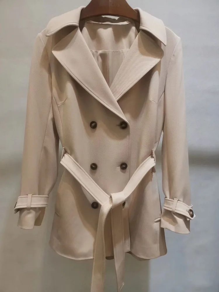 2020 осенне зимнее женское пальто ветровка Свободная двубортная верхняя одежда