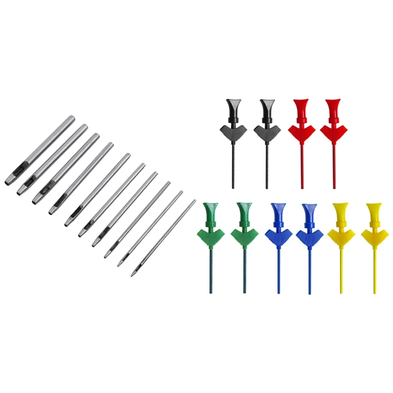 

10 шт., Пробойники для кожи с зажимом для крючка