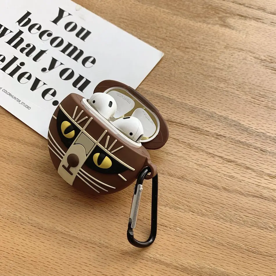 3D Медведь Тыква наушники в форме кота чехол для AirPods силиконовый олень милый мультфильм чехол для Apple Air pods чехол аксессуары коробка