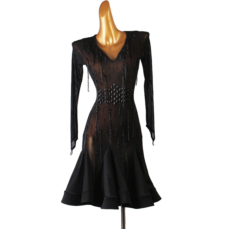

Standard Latin Dance Skirt Senior Professiona Rumba Dancing Dress High Quality Customization Samba Latin Competition Dance Skirt