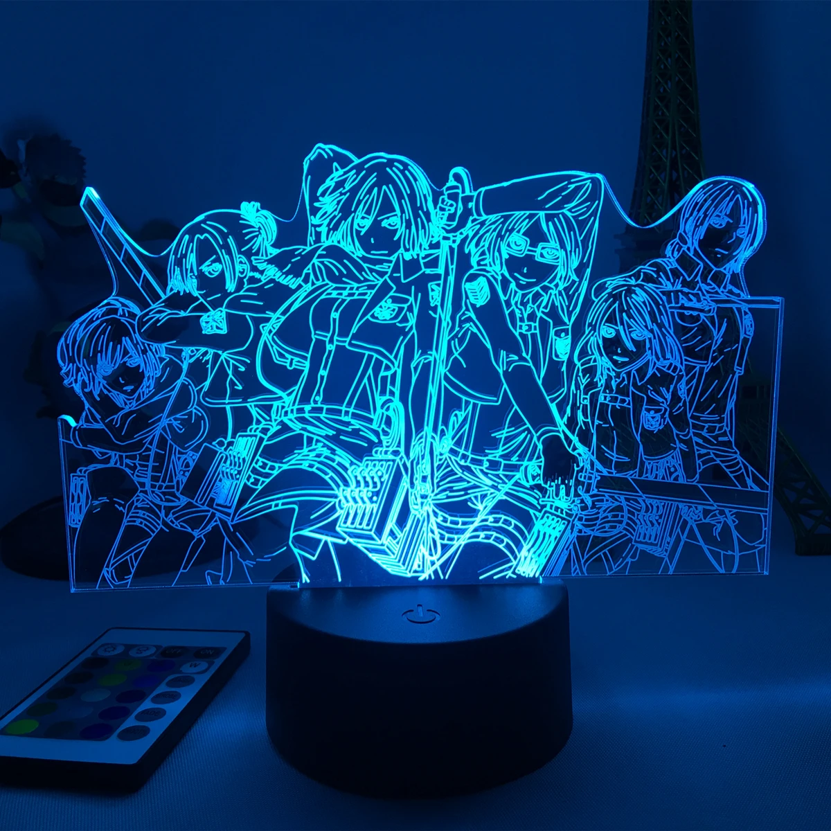 

Аниме лампа атака на фигурка Титан команда для спальни Декор Ночник светильник для детей подарок на день рождения Shingeki No Kyojin 3d светильник
