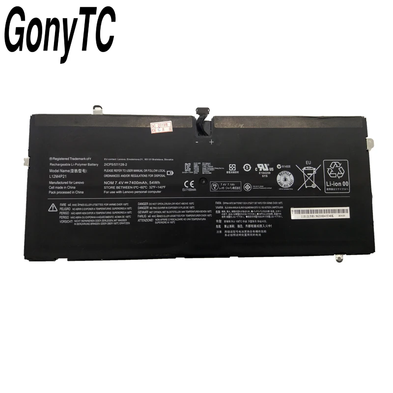 Оригинальный новый аккумулятор GONYTC L12M4P21 для ноутбука 7 4 В 54 Вт/ч 7400 мАч L13C4P01 121500156