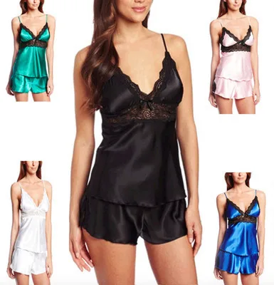 

Sexy underwear Foreign trade smooth fabric Sexy suits Sexy underwear wholesale Two-piece suit