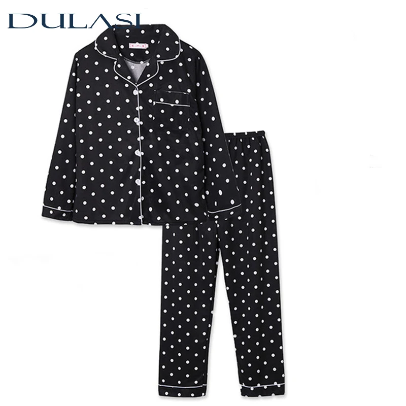 

Simple Pajamas For Women Sleepwear Set Fashion Long Sleeve Nightdress Autumn Homewear New Arrival Recommend DULASI