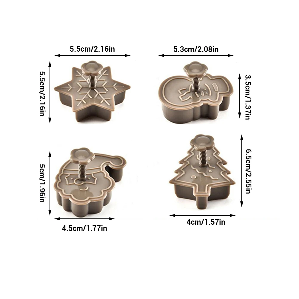 4 шт. штамп для печенья форма Рождественская тематика украшение торта резак