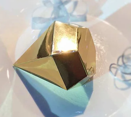 golden 50 шт. Свадебная блестящая Алмазная коробка для конфет, лучшие пожелания, свадебные коробки, Золотая фольга, бумага, зеркальный эффект, вечерние принадлежности, Подарочная коробка для конфет - Цвет: golden