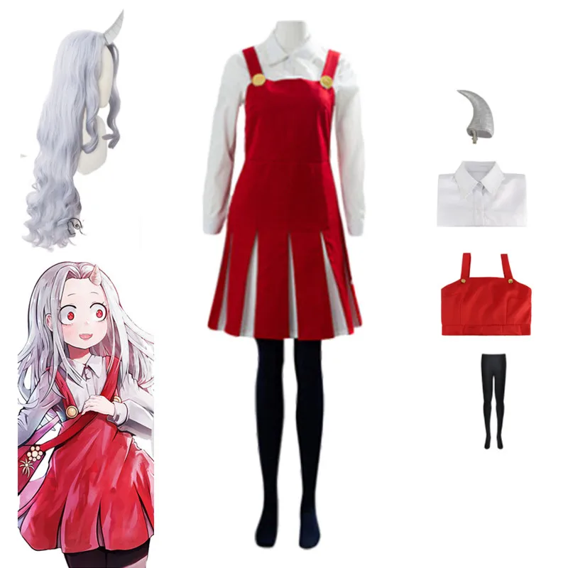 Anime Boku No My Hero Academia Season4 Eri Cosplay Costume School Uniform Dress Outfit Halloween Wig Horn Socks |