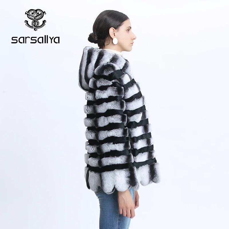 Женское меховое пальто с капюшоном зимнее из кроличьего меха для женщин куртки