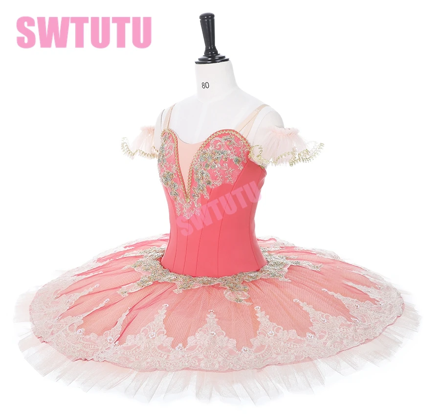 Темно розовая Женская балетная пачка для девушек классическая с кружевом