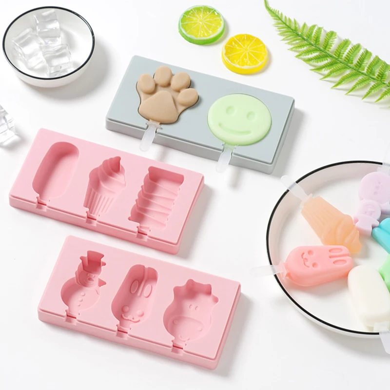

Silicone Ice Cream Mold DIY Homemade Popsicles Molds Freezer Juice 2/3 Cell Big Size Ice Cube Tray Popsicle Barrel Maker