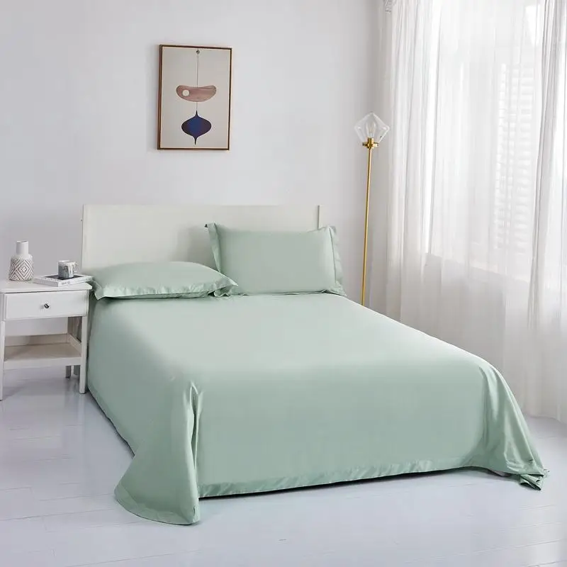 

2020 new products 60 Count long staple cotton Bed cover Fitted Sheet Pillowcases 2/3 pcs Solid color Luxury Bedding.