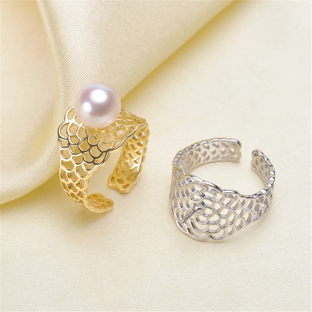 

925 silver fine jewelry accessories wholesale diy handmade unique semi mount ring settings pearl jewelry making for women