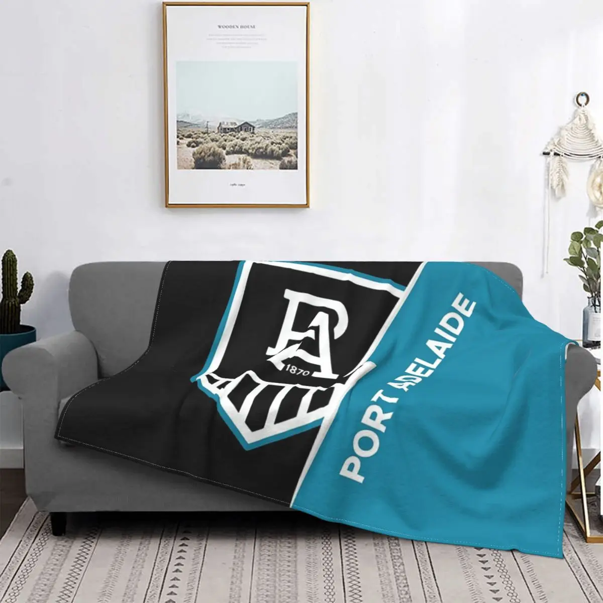 

Port Adelaide Power-colcha a cuadros para cama, manta de lino y algodón, verano, 135