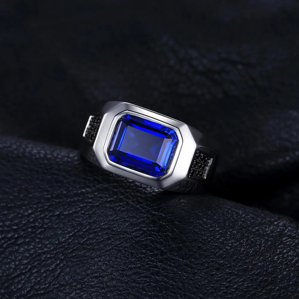 Jewelrypalace Для мужчин 4.3ct создал создан сапфир натуральный черной шпинели Юбилей обручальное кольцо Подлинная кольцо стерлингового серебра 925